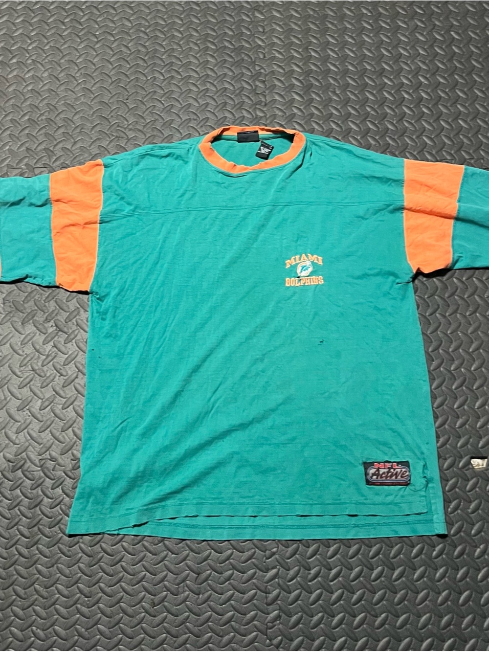 Active USA Teal and Orange Colorblock Short-Sleeve Tee